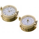 Brass Baro. + 12 Hour Clock Roman Numerals 116mm